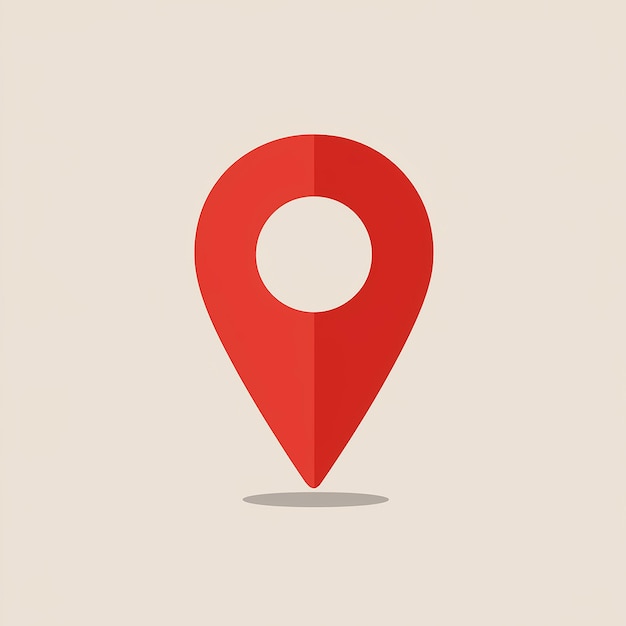 Red Location Pin Icon for Maps and Navigation Applications Triangular Design with Circular Center Hole