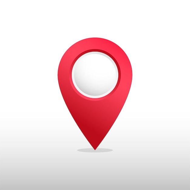 red location pin icon with 3d style and gradation color