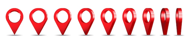 Red location pins