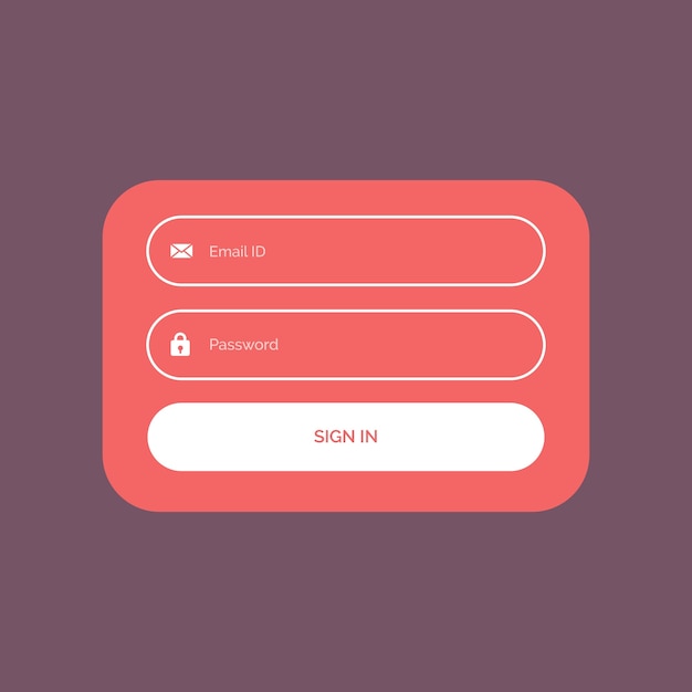 Red login form template