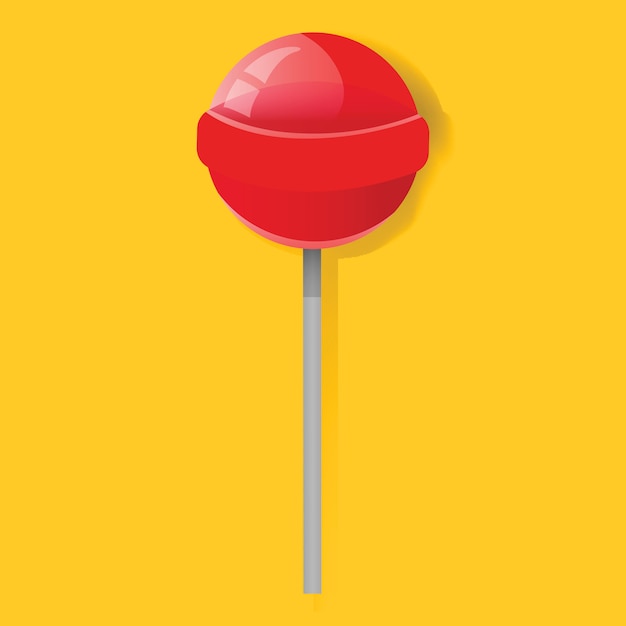 Red Lollipop Candy Sweet Icon Illustration Vector