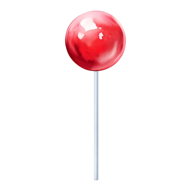 Vector red lollipop isolated hand drawn painting illustration