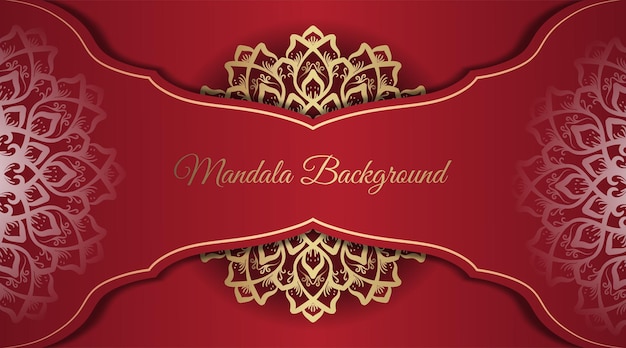 Red luxury background with mandala decoration