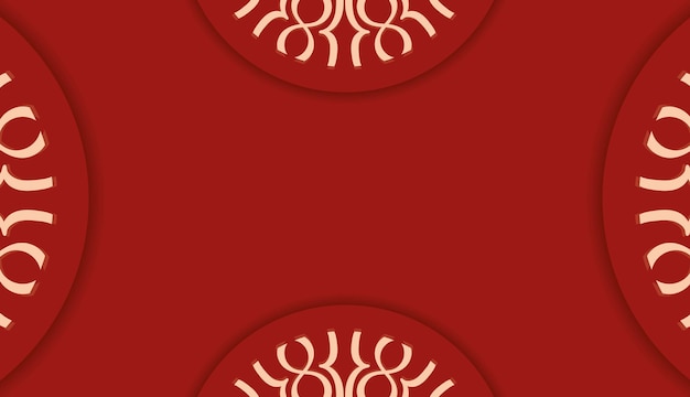 Red luxury banner with beige ornament