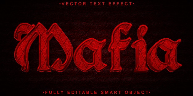 Red Mafia Vector Fully Editable Smart Object Text Effect