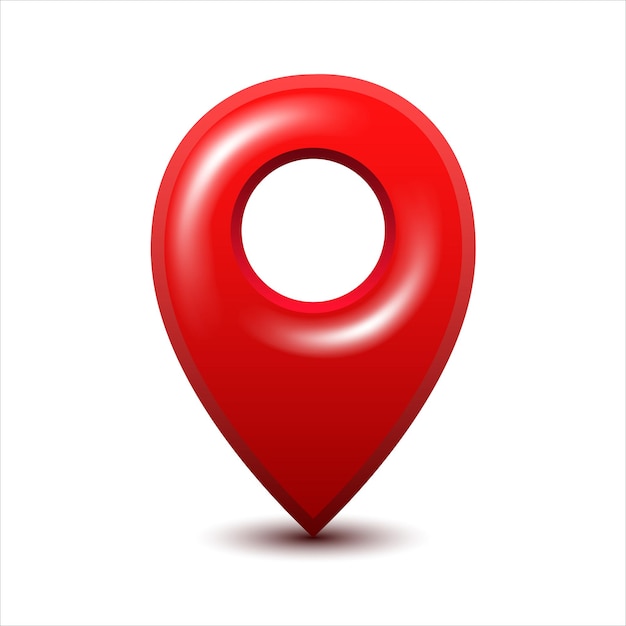 Red map pin Vector 3D clipart isolated on white background