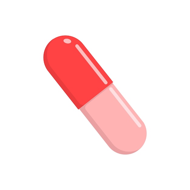 Red medicine capsule Painkiller or antibiotic Medical therapy concept