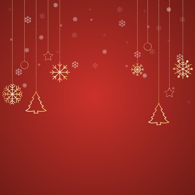 Vector red merry christmas snowflakes background