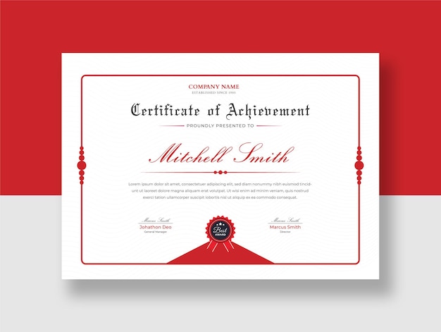 Red Minimal Certificate of Appreciation template