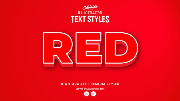 Red Modern Abstract Editable Graphic Style Text Effect