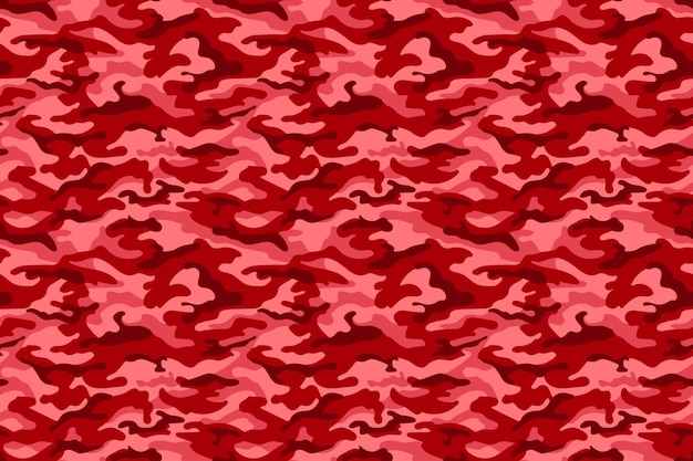 Red monochrome camouflage horizontal texture Vector illustration