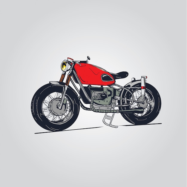 red motorbike illustration