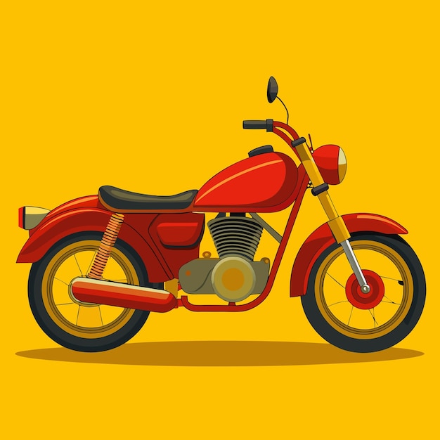 Vector a red motorcycle with a red body and the word the word on it vector illustration