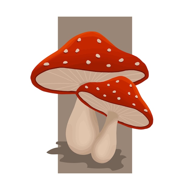 Red mushroom or fungus plant Russula aurea