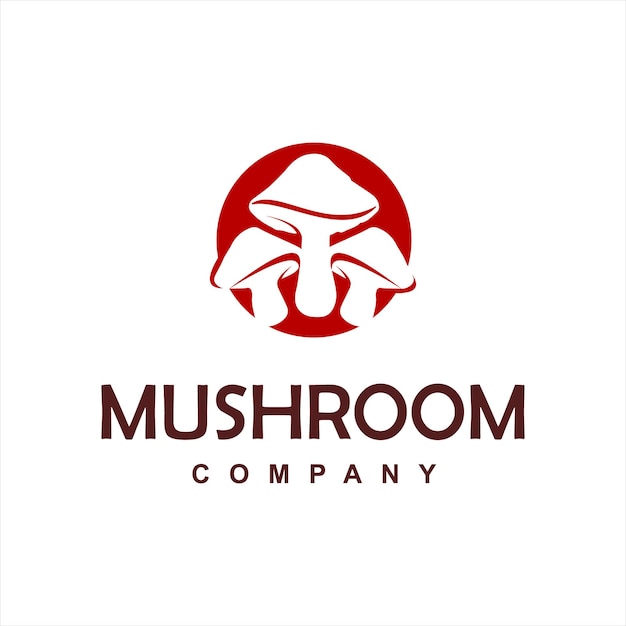 red mushroom logo simple modern circle