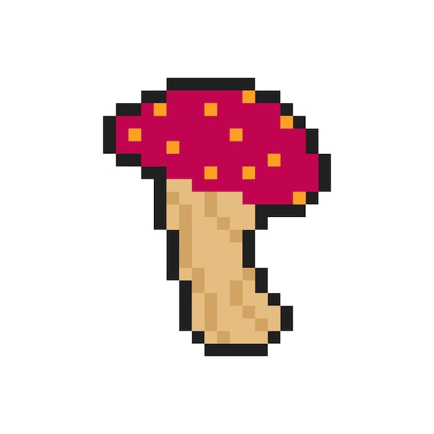 Vector red mushroom pixel art for your needs