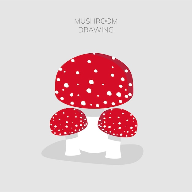 Red Mushrooms Vector Illustration