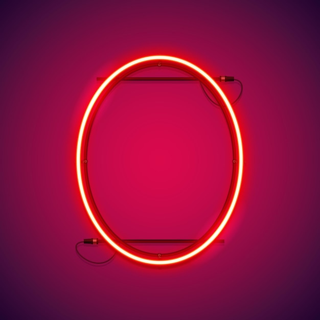 Red Neon Ellipse Frame