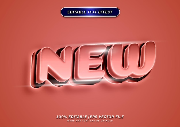 Vector red new bold with light editable text effect