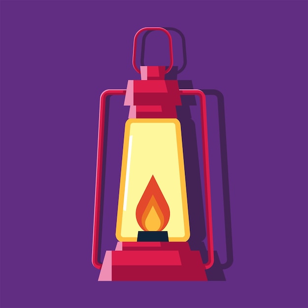 red oil lamp object illustration