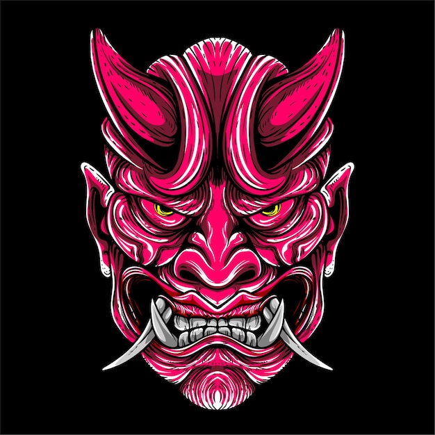 red oni mask japanese culture artwork