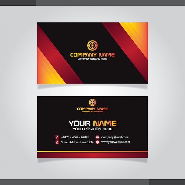 Red and Orage business card template