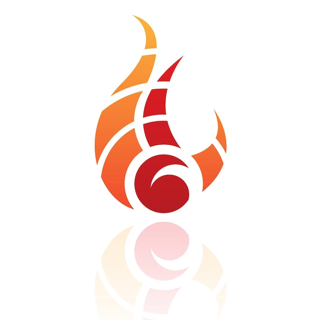 Red and Orange Abstract Fire Like Logo Icon