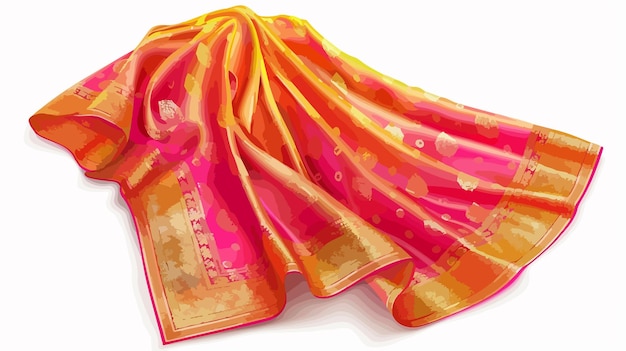 Vector a red and orange sari with a white background