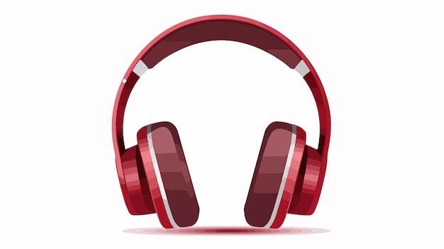 Vector a red pair of headphones with a white background