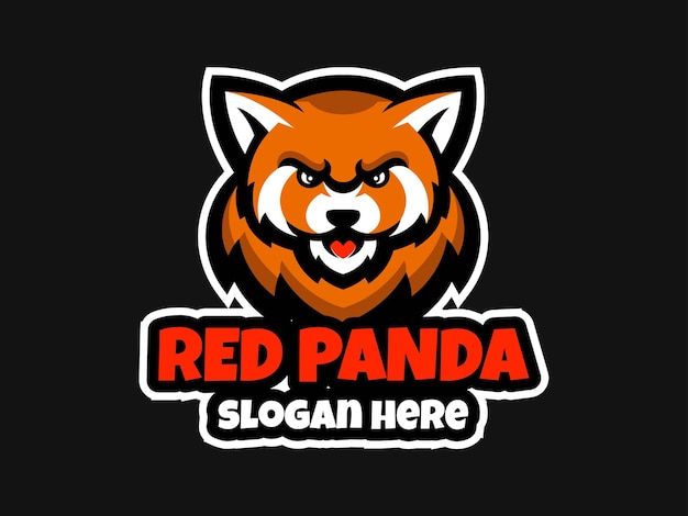 Red Panda Mascot Cartoon Logo Illustration