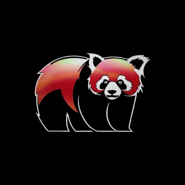 Vector red panda vector logo illustration style design