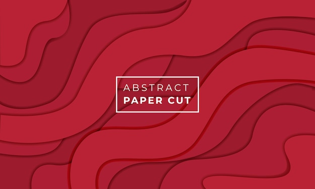 Red papercut design background with overlap layer 3D papercut background Vector