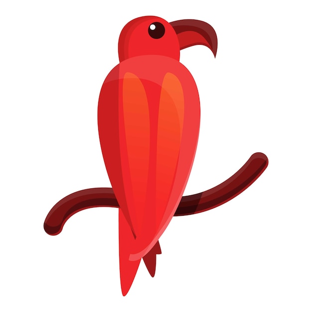 Vector red parrot icon cartoon of red parrot vector icon for web design isolated on white background