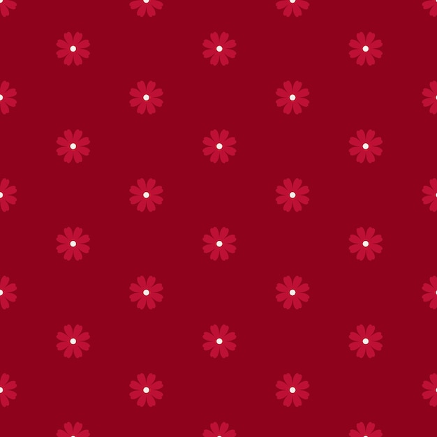 Red pattern with flowers