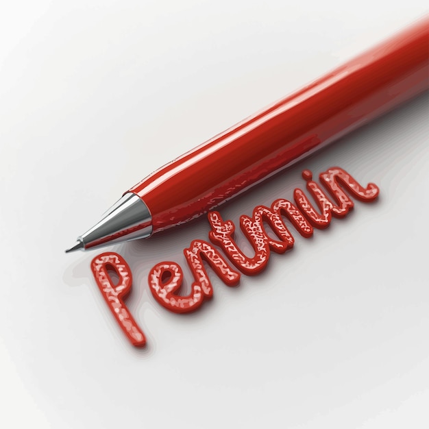 a red pen with the word petten written in red