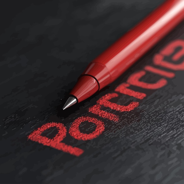 a red pen with the word vase on it