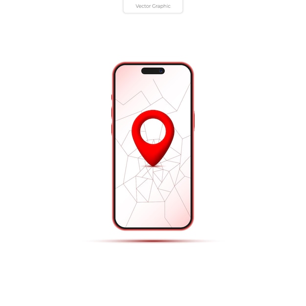 A red phone with a map of the location on the screen.