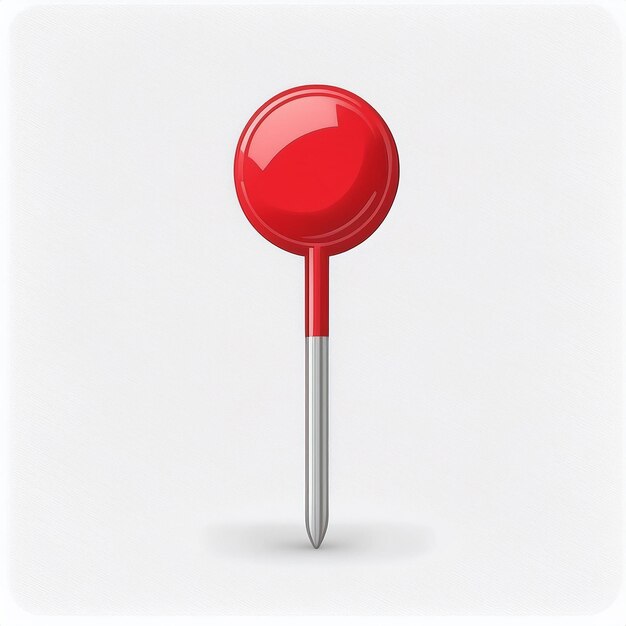 a red pin with a red handle on it