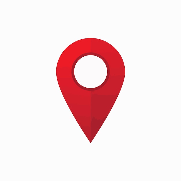 Vector red pin with a white background