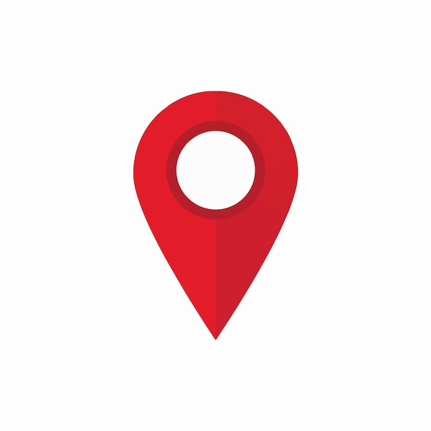 Vector red pin with a white background