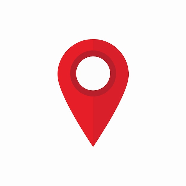 Vector red pin with a white background