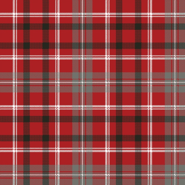 Red pixel plaid seamless pattern