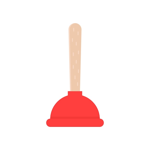 Red plunger icon. concept of cleaning, problem, drainage, remove garbage, sewage, pollution, housework, procleaning, vantuz. flat style trend modern logo graphic design on white background