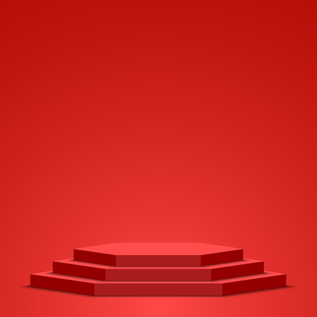 Red podium. Pedestal. Scene.  