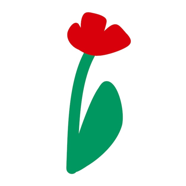 Red poppy flower Vector illustration