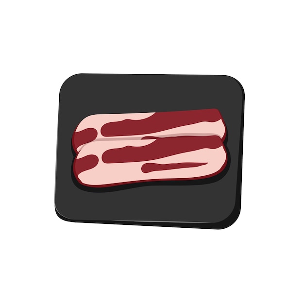 Red pork steak on stone tray Rib eye Pork belly salty Vector illustrationxD