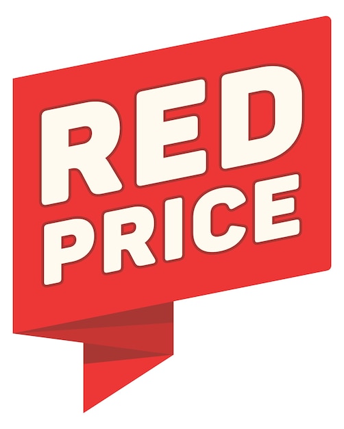 Red price tag Retail discount promo banner