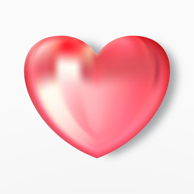 Red realistic heart vector icon romantic symbol of love