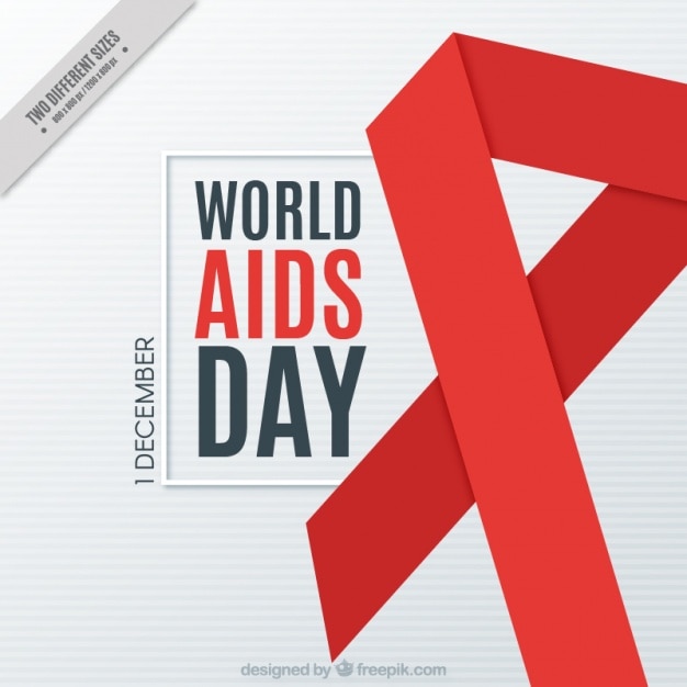 Vector red ribbon of the world aids day