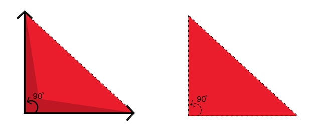 Vector red right angle triangle png geometric shape maths angle